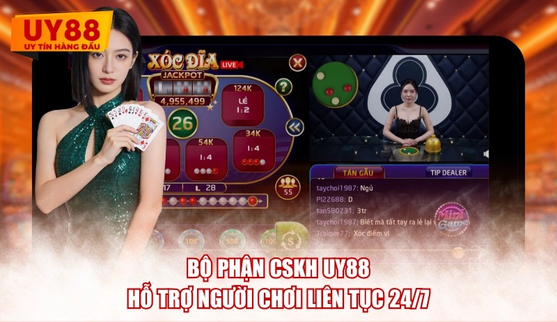 Bộ phận CSKH UY88 hỗ trợ người chơi liên tục 24/7