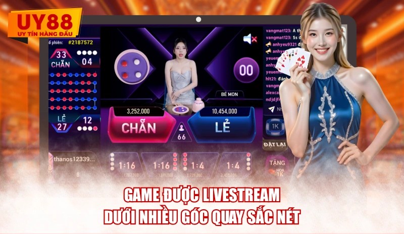Game được livestream dưới nhiều góc quay sắc nét